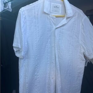 Hollister White Casual Button Down Shirt
